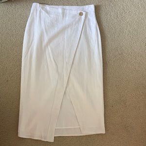 White Contemporary Midi Skirt